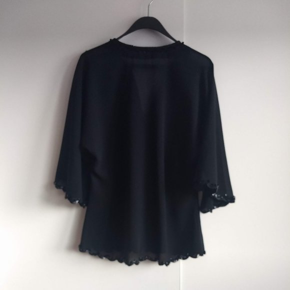 vintage 80s sequin beaded sheer floral top EUC - Picture 4 of 14